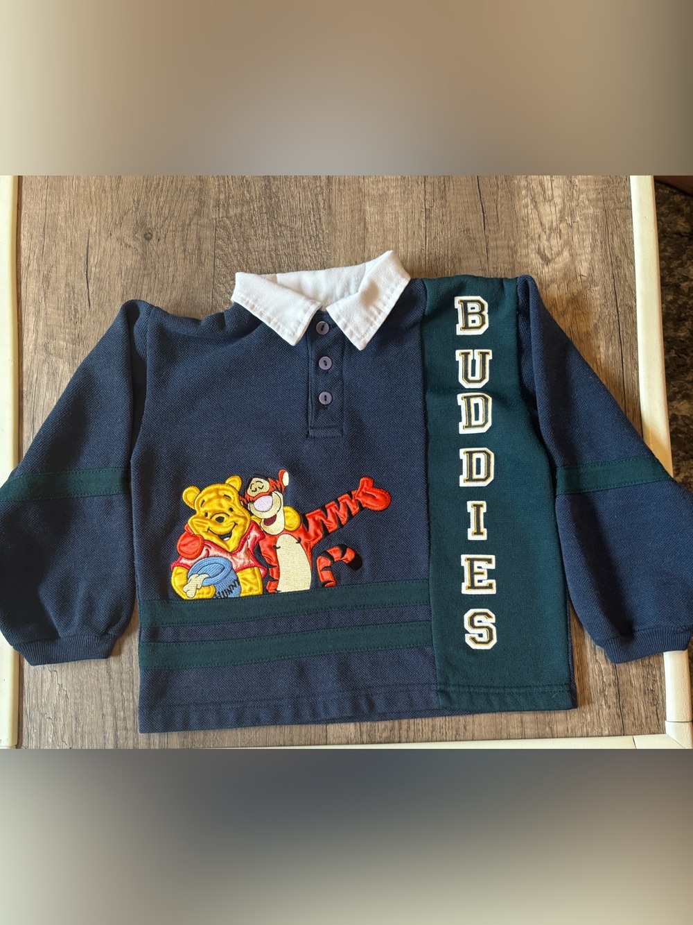 Vintage 90s Y2K Winnie The Pooh Boys Youth Polo Shirt Top Graphic Tigger Sz 7